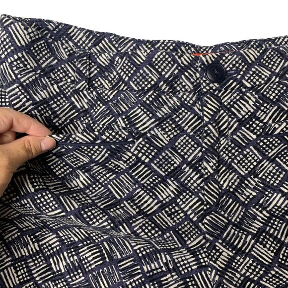 Anthropologie Cartonnier Size 10 Blue Charlie Zigzag Motif Print Ankle Pants - Picture 5 of 10